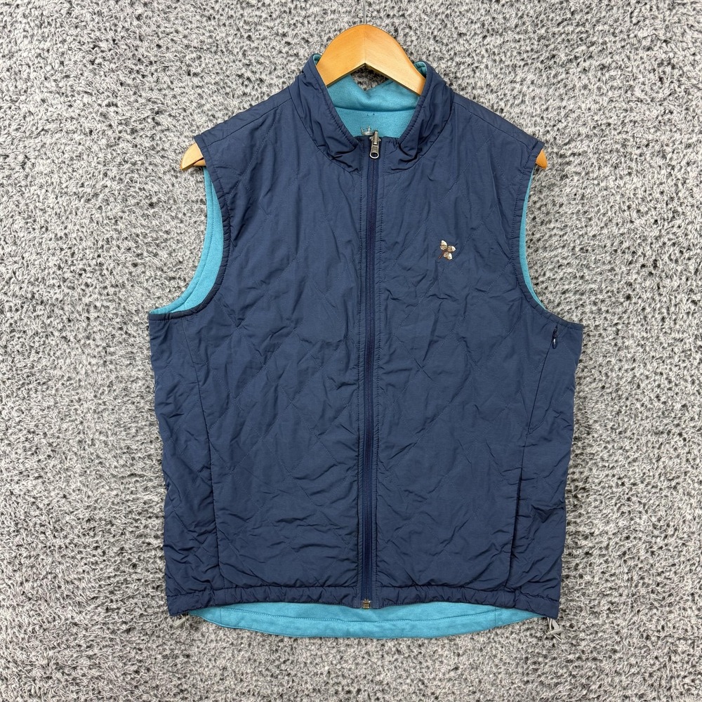 Peter Millar Vest Mens Medium Blue Crown Sport Quilted Reversible Golf MF17EZ33